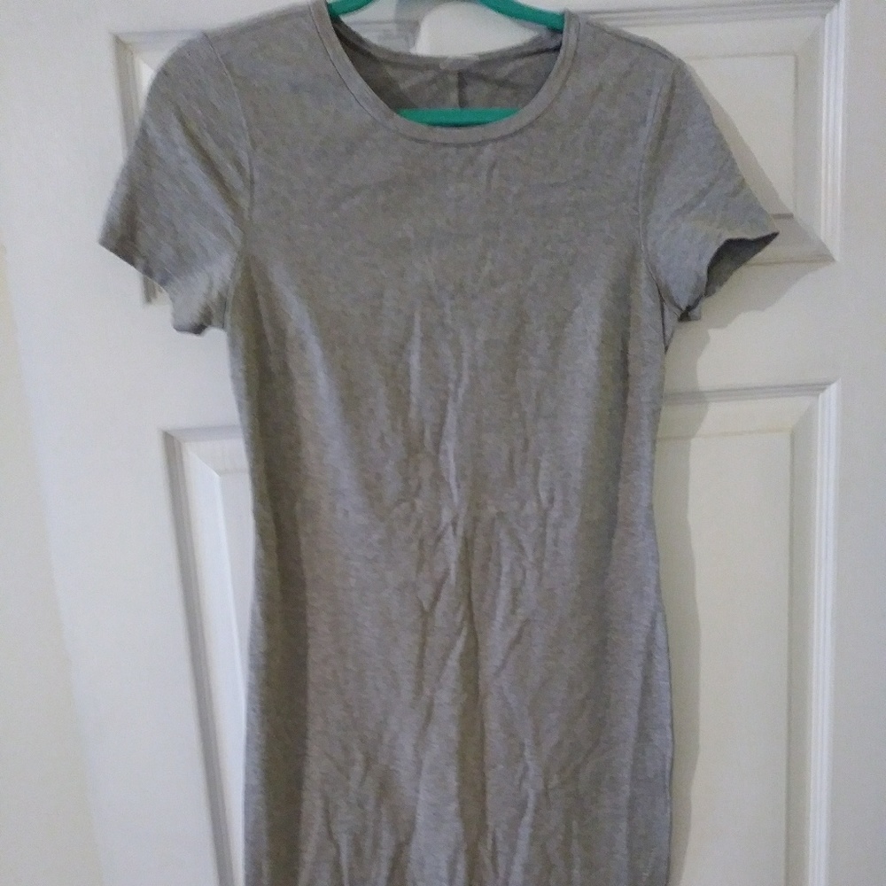 Grey bodycon cotton dress
